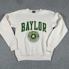 Vintage Baylor Bears Sweatshirt Mens Medium White NCAA College Crewneck 90s