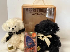 Vtg Limited Ed. MERRYTHOUGHT Vice Versa Twin Mohair Bears Rare W/ Tags & Box