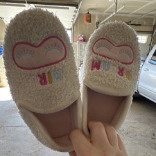Wonder Nation Dream Girl Girls Slippers Ivory Pink Blue Yellow Size 11-12