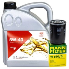 L'Huile De Moteur Kit Febi 5W-40 4 Litre + Huile pour Fiat Lancia Mitsubishi