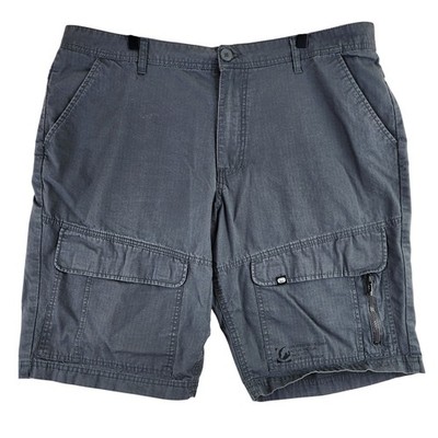Ecko Unltd Cargo Shorts Mens 40 Gray Ripstop Utility Streetwear
