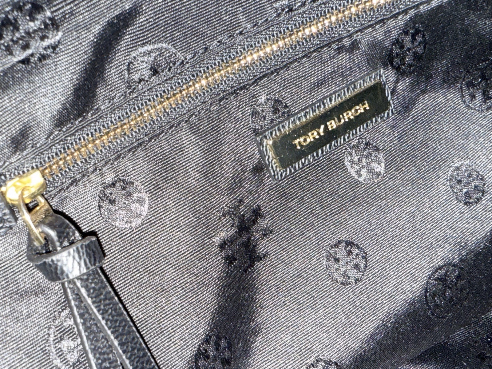 Tory Burch Black Leather Roslyn Satchel Shoulder Bag Gold Hardware thumbnail 9