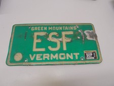 1982 82 Vintage Vermont License Plate Tag VT  ESF Unique patina