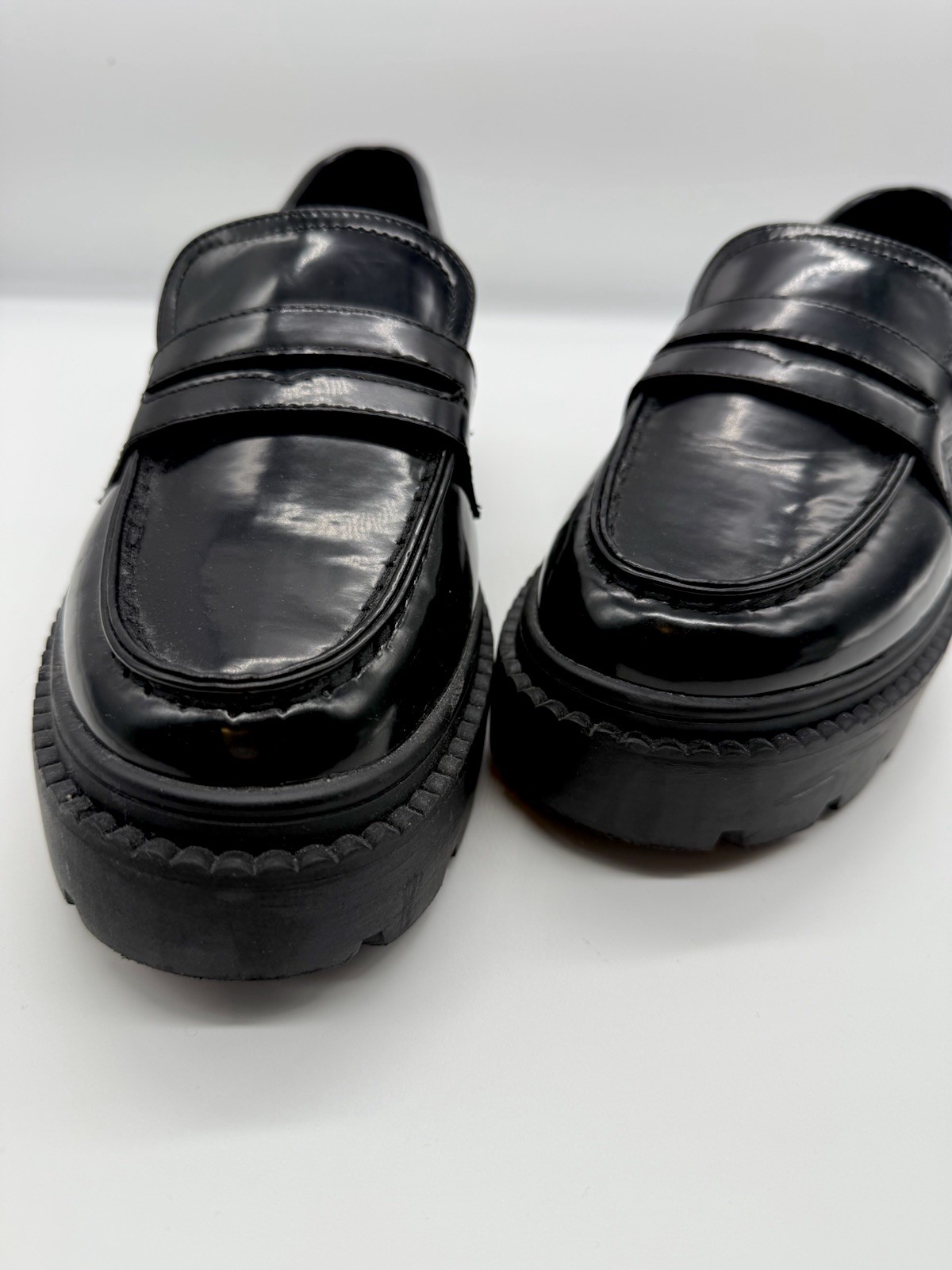 SAOLA Mocassini donna Forever21 grossi in ecopelle con plateau suola a strappo Y2k grunge 8M