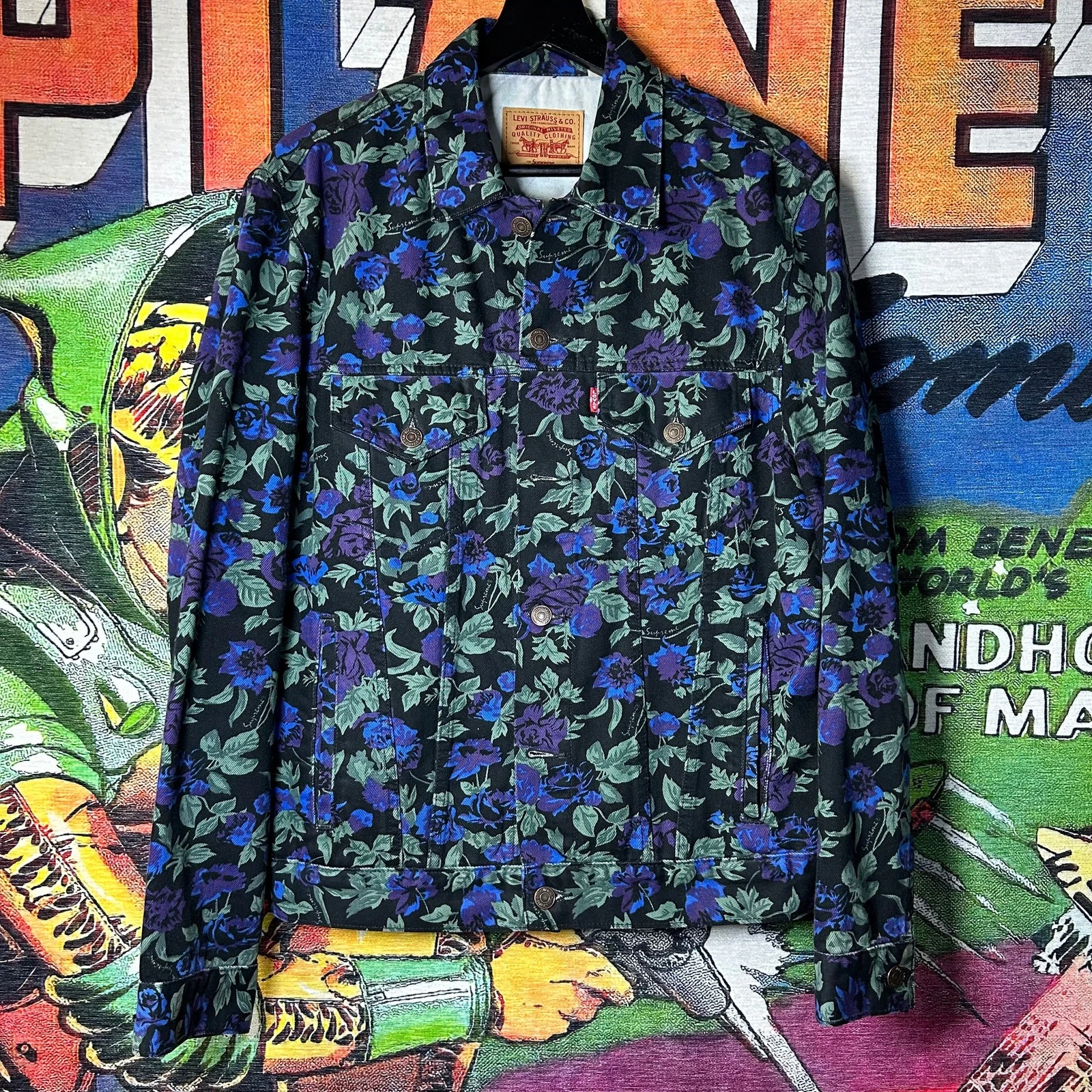 Veste camionneur Supreme Levi’s Roses taille M