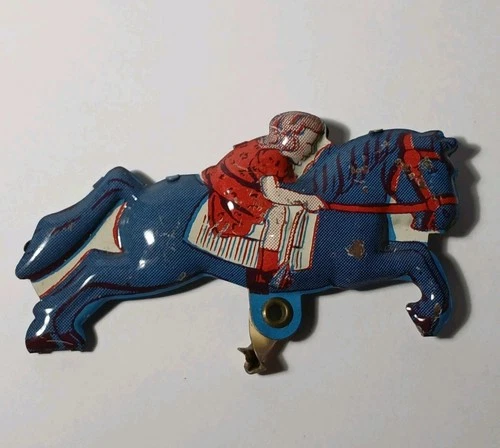 1950s Vtg Original Tin Litho Carousel Horse No 31 Merry Go Round Wolverine Toy