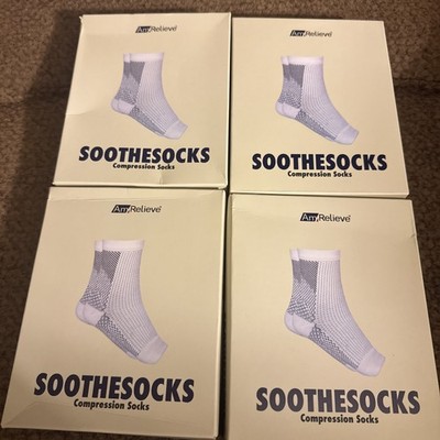 4 Pairs Of Toeless Am Relieve Soothesocks Flex Compression Socks Size L/XL