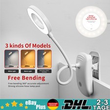LED Klemmleuchte dimmbar USB Akku Leselampe Tischlampe Schreibtisch Leuchte