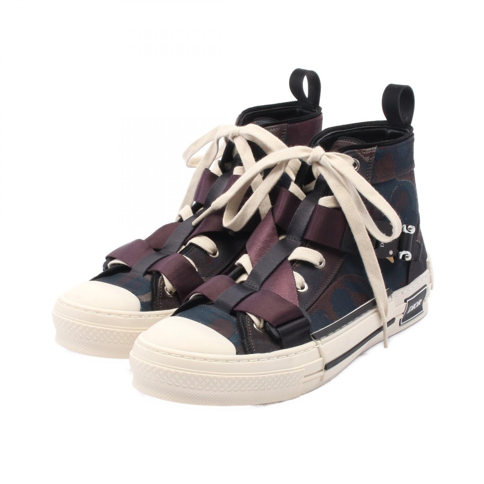 Dior Leather & Fabric Sneakers in Brown Black Multicolor Size 41 Men Used CD