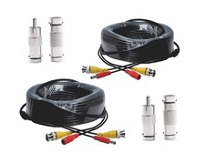 50 Feet BNC Video Power Cable BNC All-in-One Extension Security Camera Cable ...