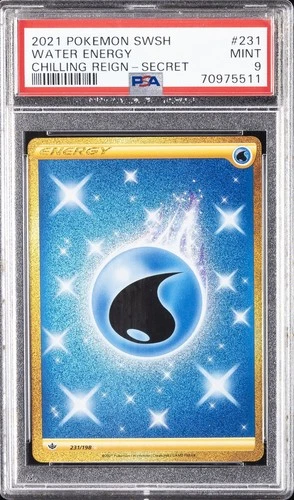 2021 POKEMON SWORD & SHIELD CHILLING REIGN SECRET #231 WATER ENERGY PSA 9