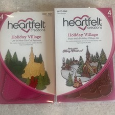 HEARTFELT CREATIONS HOLIDAY VILLAGE HCPC 3960  HCD1 7361 stamp and die set