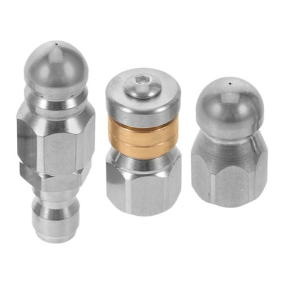 #ad 3pcs Stainless Steel Sewer Nozzle Pressure Washer Hose Attachment $26.98