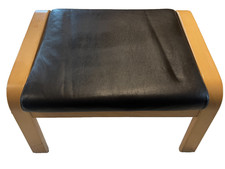 IKEA POANG Footstool - glose dark brown leather
