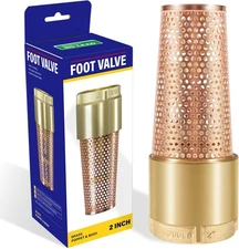 2" NPT One Way Brass Foot Valve with Zebra Mussel Strainer for Irrigation Pumps