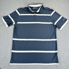 Nike Golf Dri-FIT Tour Performance Polo Shirt Mens XL Blue Stripe Short Sleeve