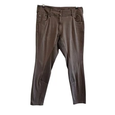 Goode Rider Silicone Horse Riding Equestrian Breech Women's Pants Brown/Tan 34R