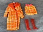 Vintage BARBIE ® MADE FOR EACH OTHER Outfit #1881 Coat, Skirt, Boots & Hanger
