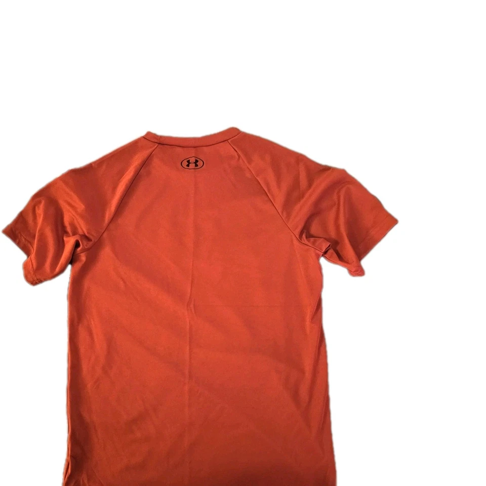 安德玛青年男孩红色 T 恤大号新奇印花汉堡包举重 — 第 3/4 张图片