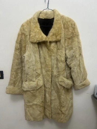 Vintage Genuine Pearl Mink Fur Coat long Length Embroidered Butterfly Lining M⁠ - product listing photo