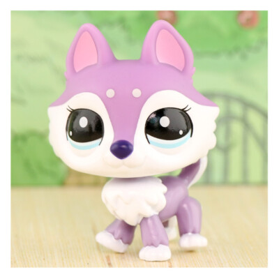 Pet Shop LPS Purple Husky, lps Collectable G2 Figures Dogs Cute Toy Kids  Play