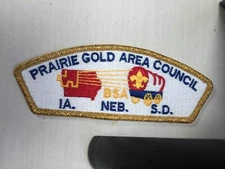 Prairie Gold Area Council fully embroidered plastic back BSA CSP Patch