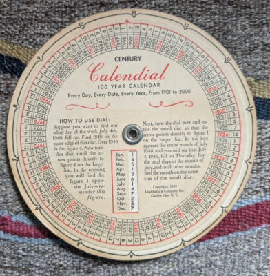 Vintage Century Calendial 100 Year Calendar, 1949 | eBay