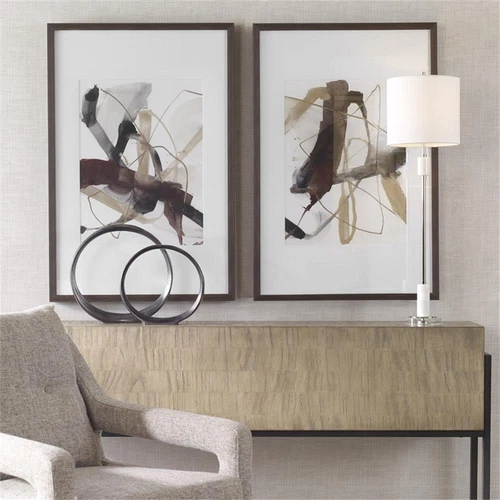 Uttermost Burgundy Interjection Plastic & Glass Abstract Prints in Multi-Color - Picture 3 of 8