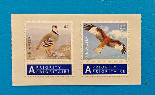 SWITZERLAND 2009 BIRDS 2v S/A - PARTRIDGE KITE - bird stamps MNH