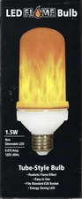 EZ-ILLUMINATIONS 64-321 LED FLAME BULB, TUBE STYLE 120V 1.5W E26 - NEW!