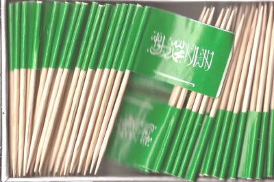 One Box of 100 Saudi Arabia Toothpick Flags, 100 Small Mini International Flags
