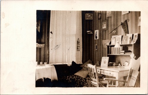 RPPC Postcard PA Mansfield Normal School Homework Desk Interior View ~1905 S117