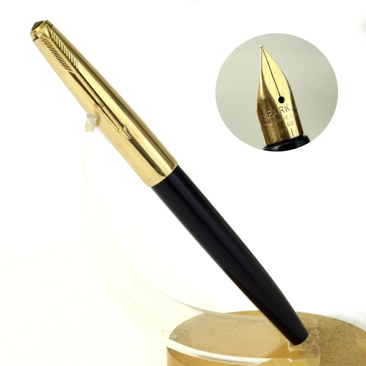 Vintage Parker VP fountain pen 14K gold F nib clean Condition