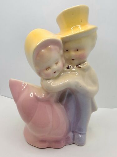 Vintage Ceramic Shawnee Dancing Boy and Girl Planter 5" - Picture 1 of 7