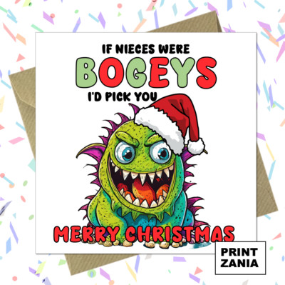 Lustige Weihnachtskarte NICHTE - Dumme Komödie Geplänkel waren Bogeys Bday ihre Mädchen ZIO