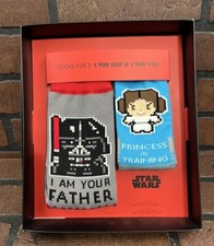 Hallmark Disney Star Wars Father Child Socks Gift Set Darth Vader Princess Leia