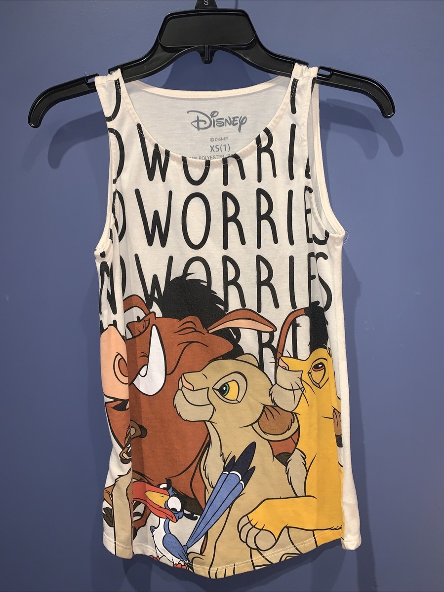 Womens XS Tank Top Tshirt, The Lion King Vintage, No Worries