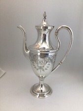 Antique - S.Kirk & Son - “Mayflower”  Coffee Pot - Sterling Silver w/Mono   11”