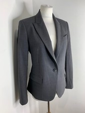 Theory Gabe B 2 Urban Fitted Blazer Jacket Us 8 Uk 10 12 Vgc Wool Blend Grey