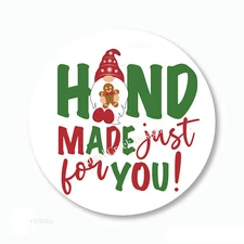 Christmas Hand Made Just for You Gnome Scrapbook Stickers Labels Envelope Seals