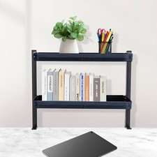 2-Tier Black Clip-on Desktop Organizer Desk S...