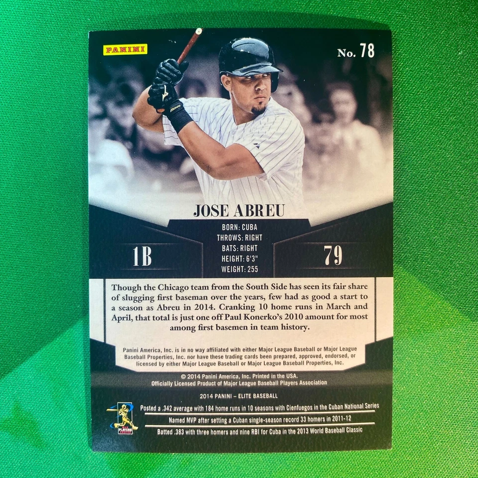 Jose Abreu Rookie #'d /199 Green Mirror 2014 Elite Extra #78 Turn of the Century - Image 2 of 3
