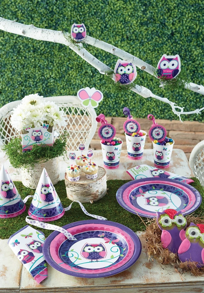 Owl Invitations Happy Birthday Invites Party Favor Party Decoration Supply 8ct - Image 2 of 2