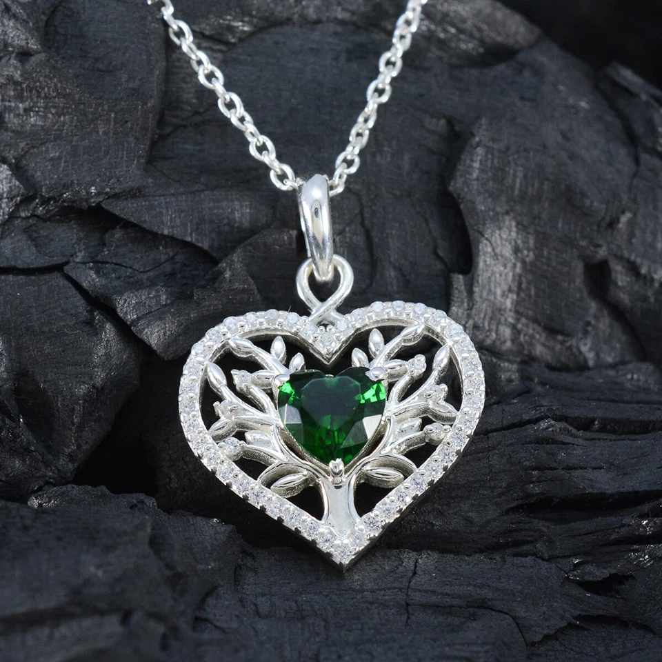 Grüner Majestäts-Anhänger aus 925er Silber mit Smaragd-CZ-Anhänger für Sie - Bild 3 von 4