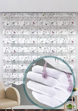 Carved and Orn Zebra Roller Butterfly Blinds Shades Curtain