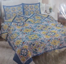 Laural Home Mediterranean Breeze King Quilt Set - 104" X 96"