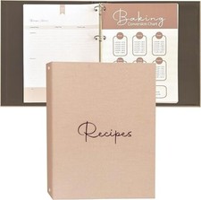 Recipe Binder Full Page 8.5 x 11 Kit, 1 Inch D-Ring, Floral Tile Design