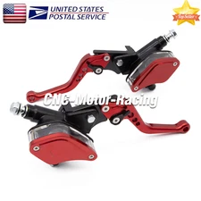 Red 7/8" 22mm CNC Hydraulic Brake Clutch Master Cylinder Reservoir Levers Kit