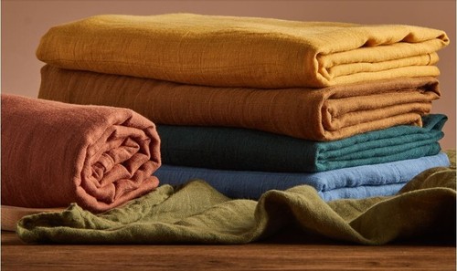 Baby Blanket All Season Muslin Swaddle Color: Gold Flower Pattern - Picture 3 of 4