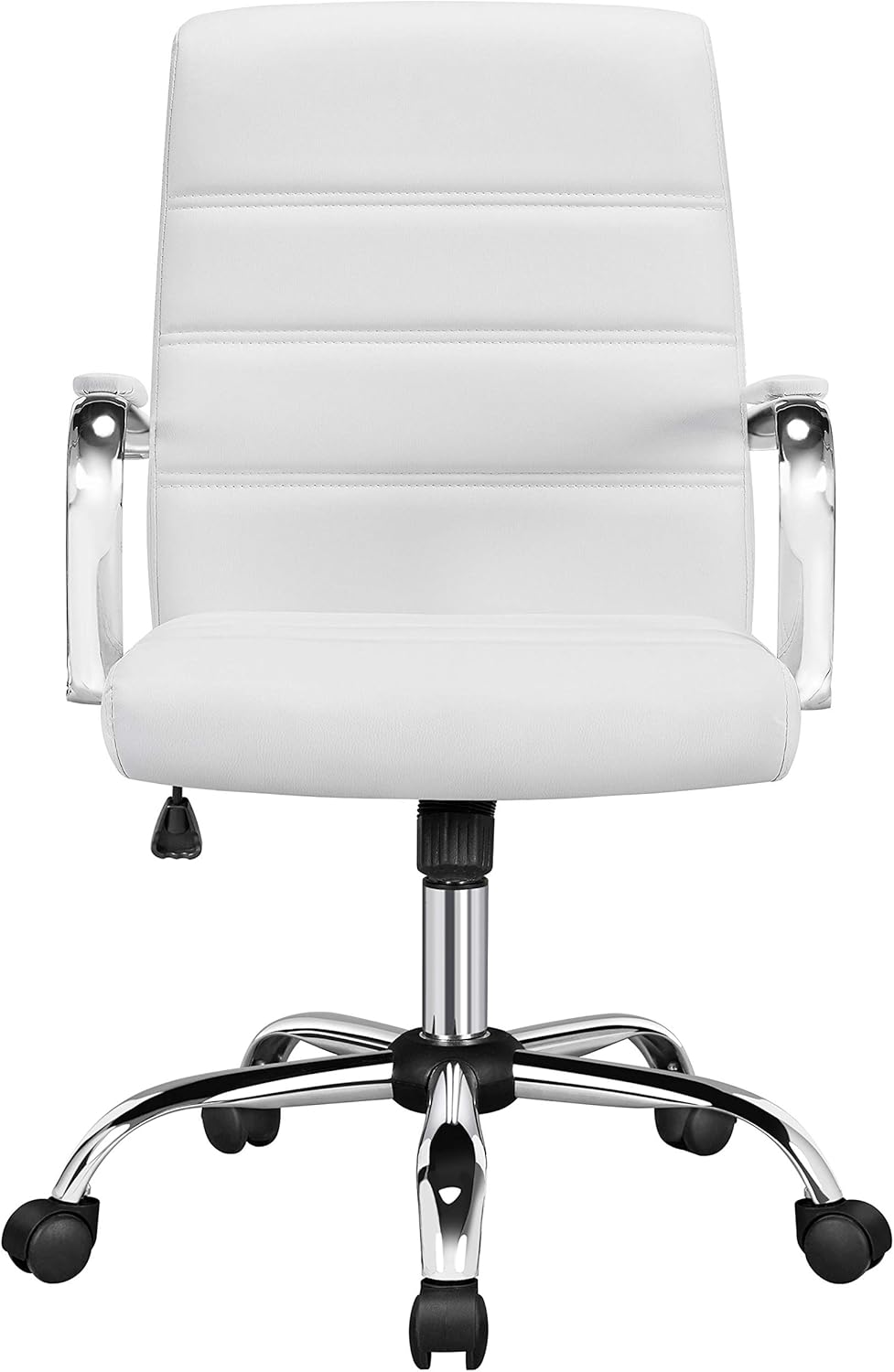 Mid-Back Office Chair Seat Height Adjustable Swivel PU Leather Executive Chair,